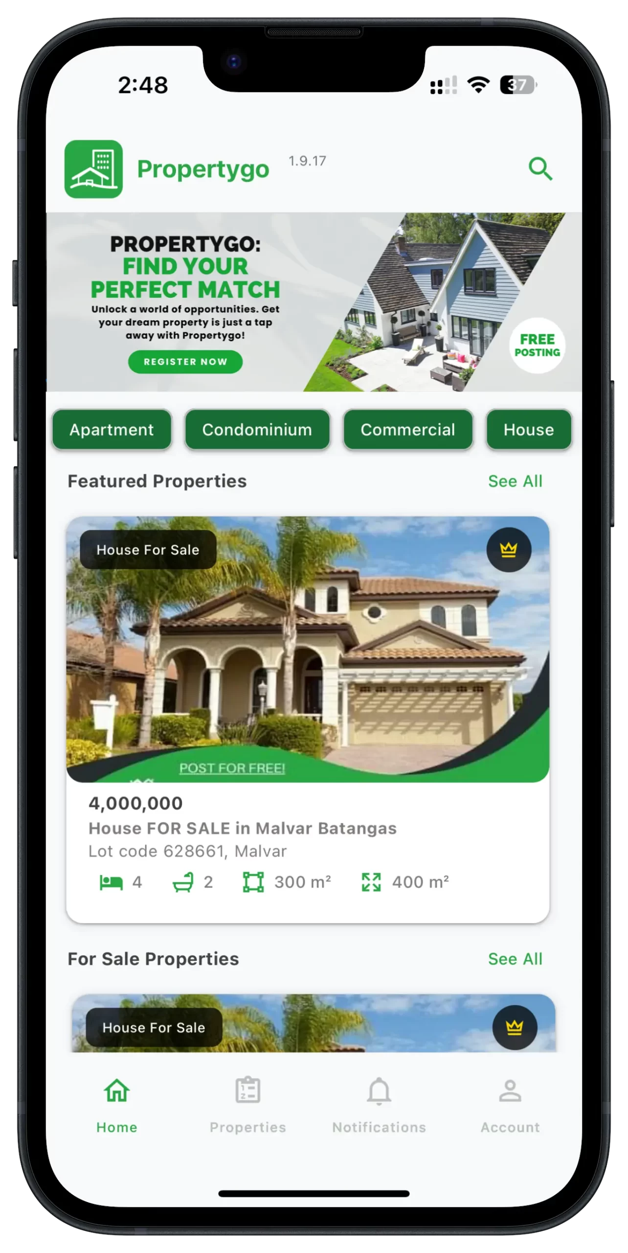 PropertyGo: Houses and Apartments Mobile App